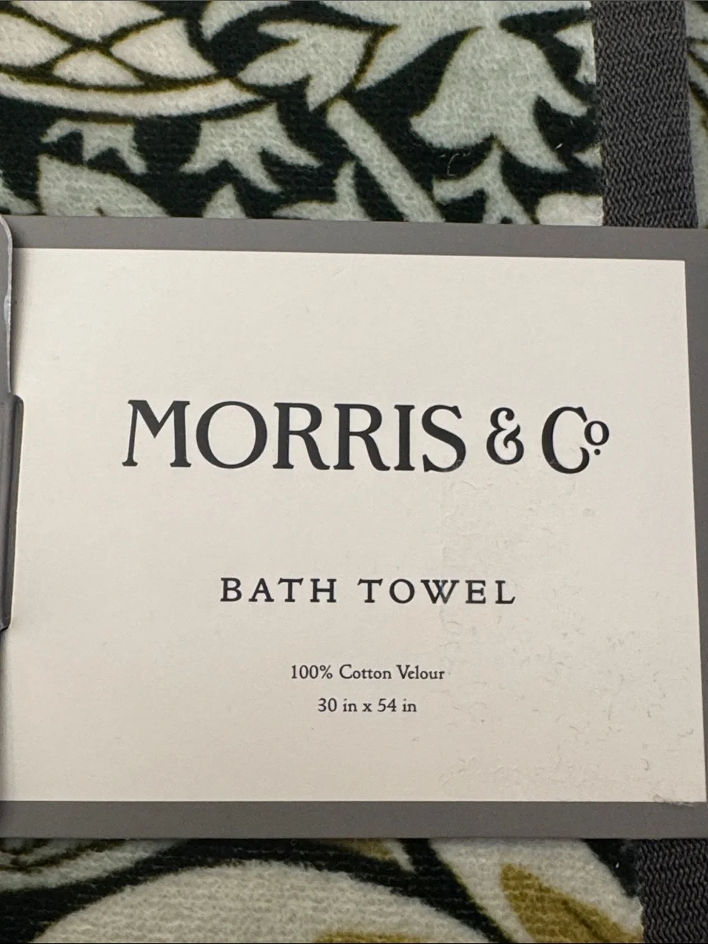 2pc MORRIS & CO 100% Cotton Velour Bath Towel Set - Green/Tan -30